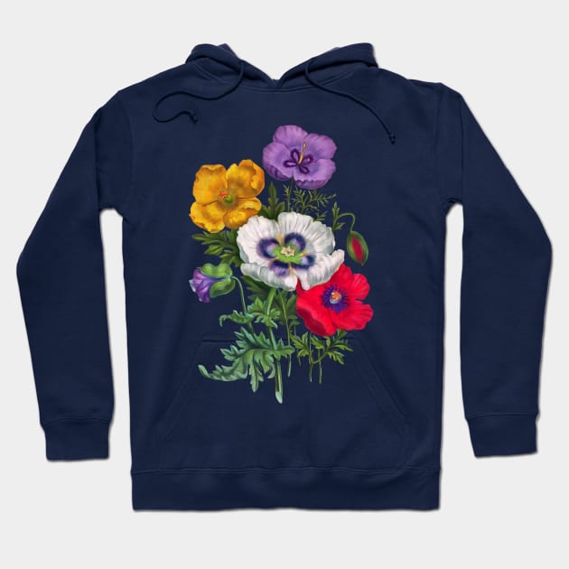 Colorful poppies Hoodie by CatyArte